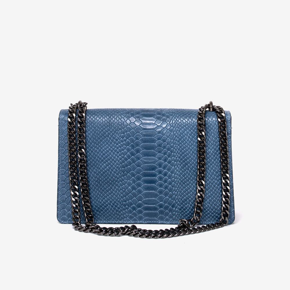 Дамска чанта модел VALERIA италианска естествена кожа син