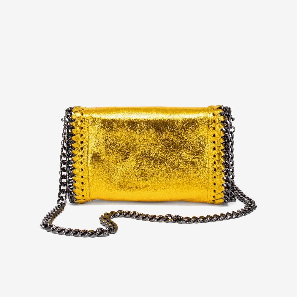 Малка дамска чанта модел SELENA италианска естествена кожа жълт