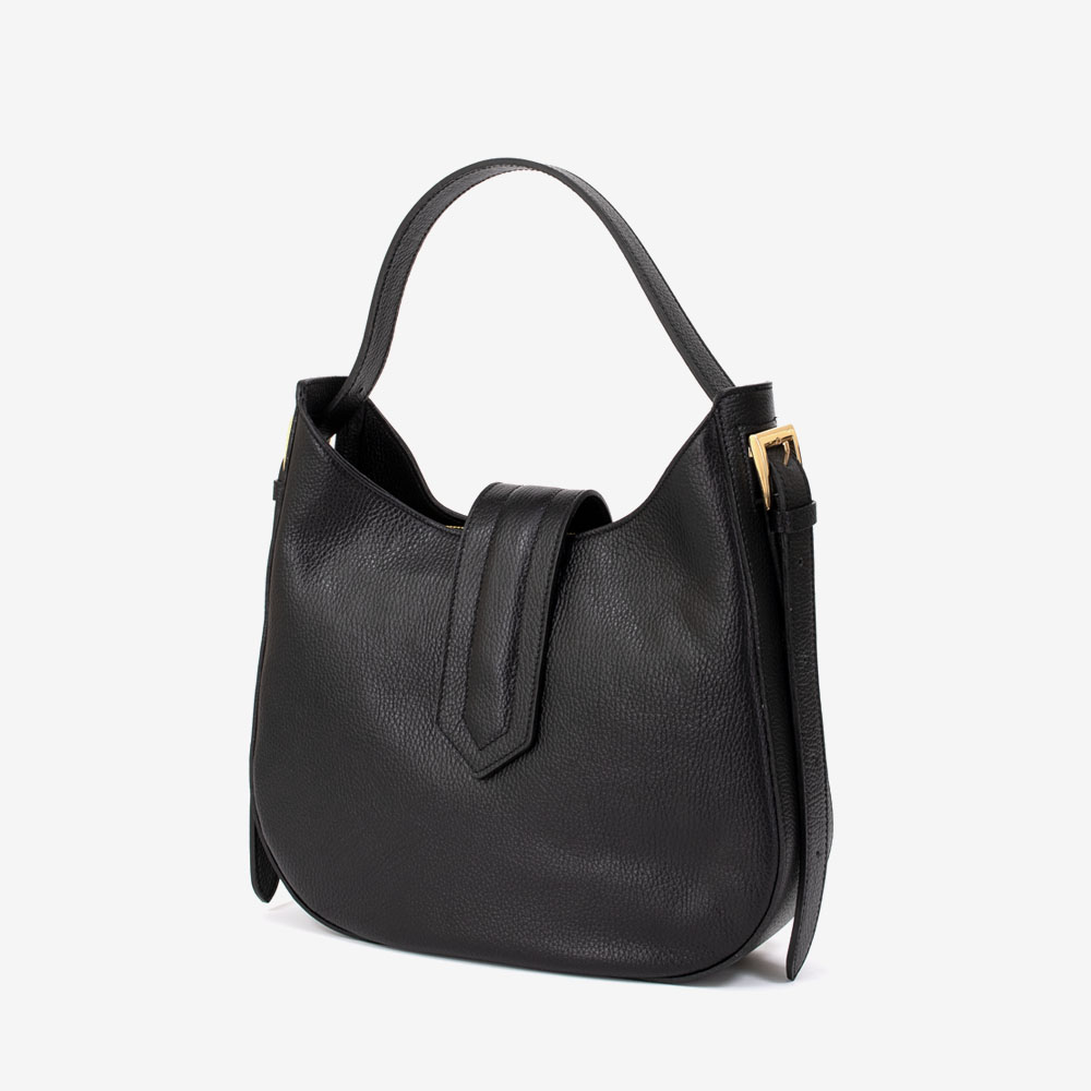 Дамска чанта модел AMAYA италианска естествена кожа черен