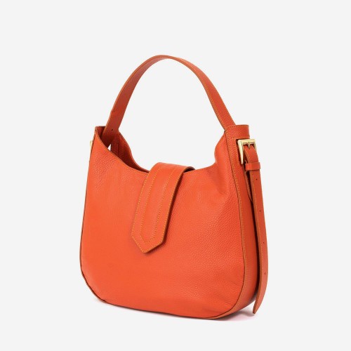 Дамска чанта модел AMAYA италианска естествена кожа оранжев