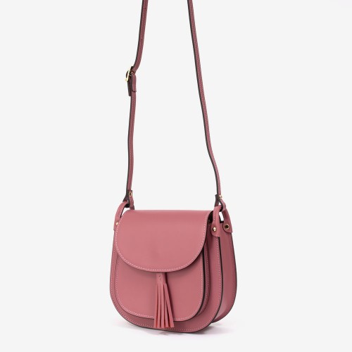 Дамска чанта модел CLAIRE италианска естествена кожа розов
