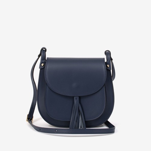Дамска чанта модел CLAIRE италианска естествена кожа тъмно син