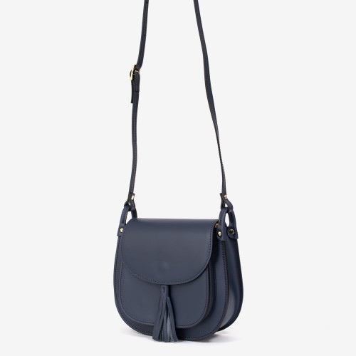 Дамска чанта модел CLAIRE италианска естествена кожа тъмно син