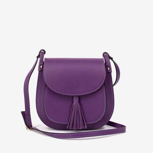 Дамска чанта модел CLAIRE италианска естествена кожа лилав