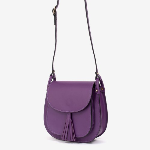 Дамска чанта модел CLAIRE италианска естествена кожа лилав