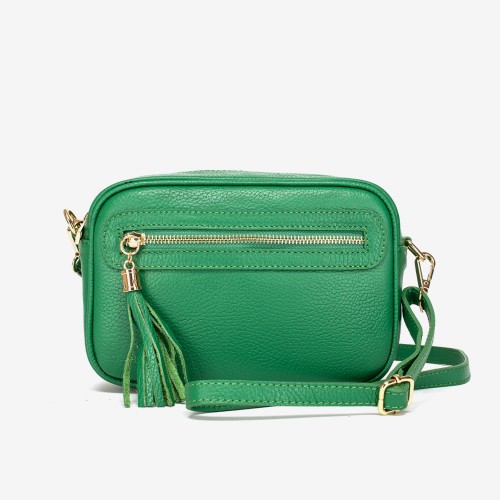 Дамска чанта модел BONI италианска естествена кожа зелен
