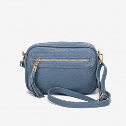 Дамска чанта модел BONI италианска естествена кожа син