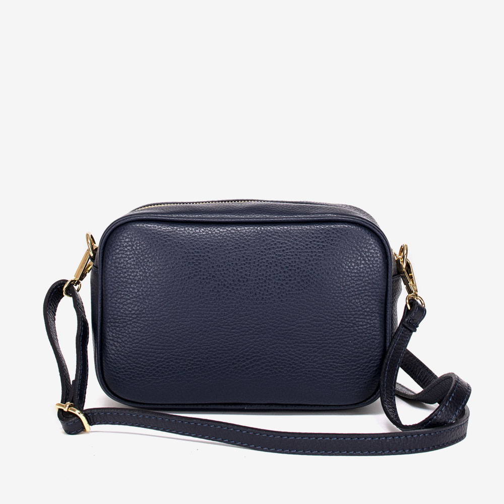 Дамска чанта модел BONI италианска естествена кожа тъмно син