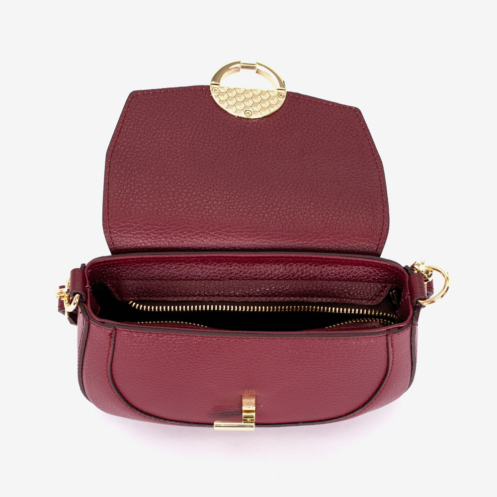 Дамска чанта модел SUZIE италианска естествена кожа бордо