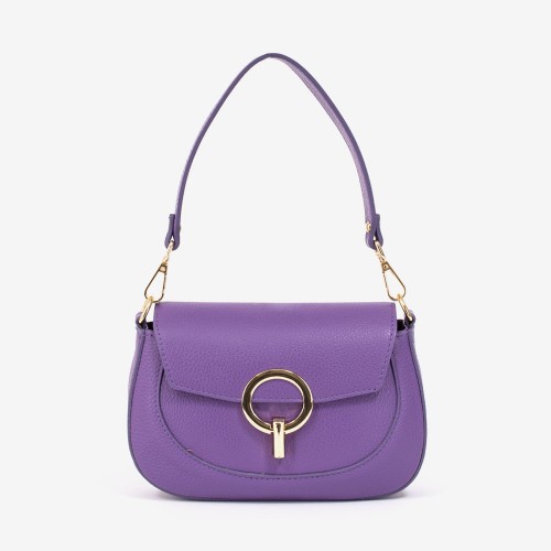 Дамска чанта модел SUZIE италианска естествена кожа лилав