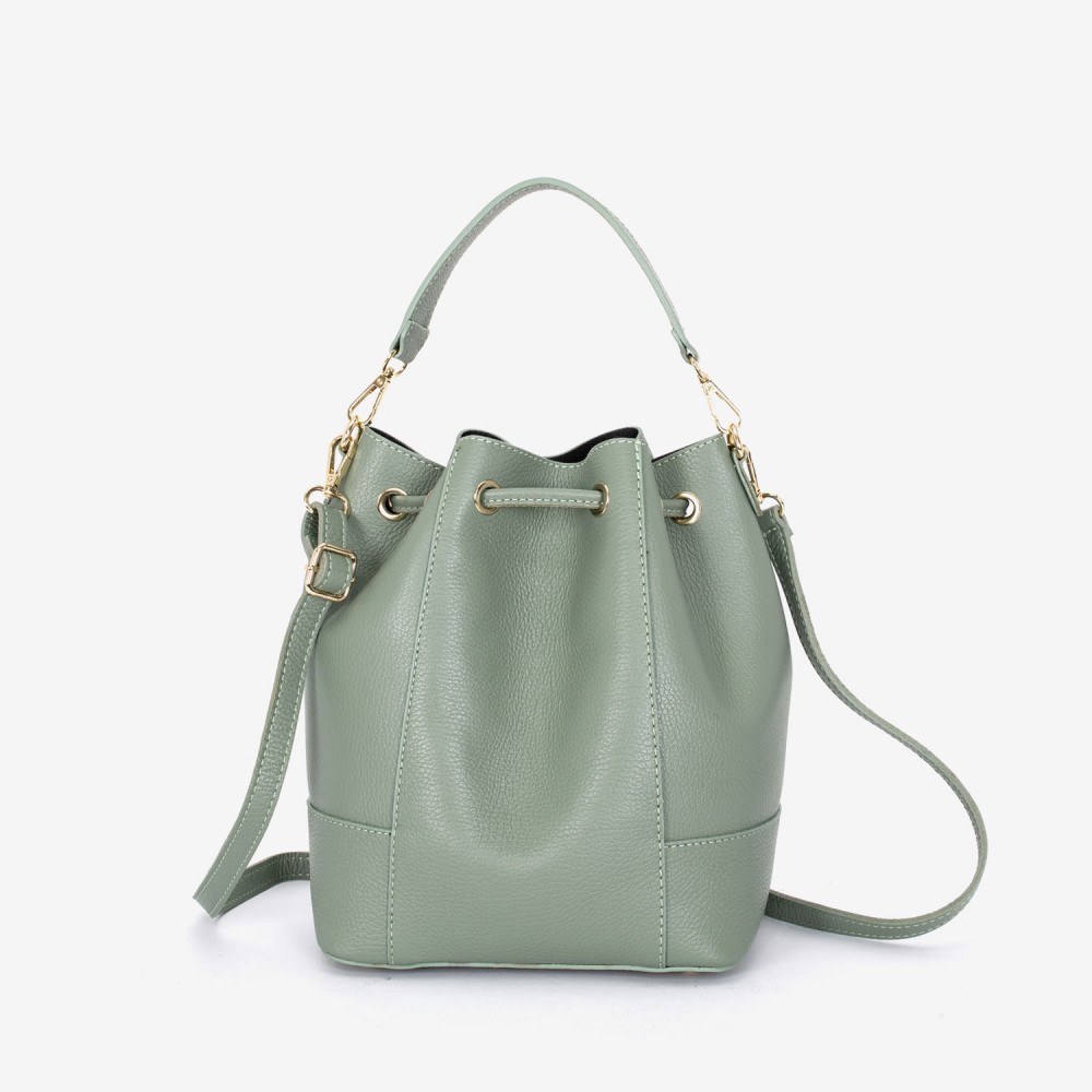 Дамска чанта модел CALLIE италианска естествена кожа зелен