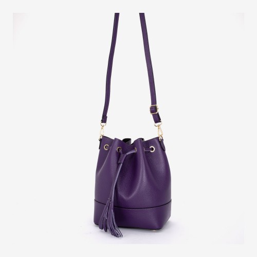 Дамска чанта модел CALLIE италианска естествена кожа лилав
