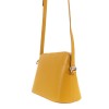 Малка дамска чанта от италианска естествена кожа модел SOLE с дълга дръжка цвят жълт