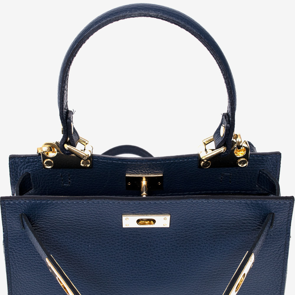 Дамска чанта модел CELINE италианска естествена кожа тъмно син