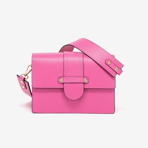 Дамска чанта модел ALICE италианска естествена кожа розов