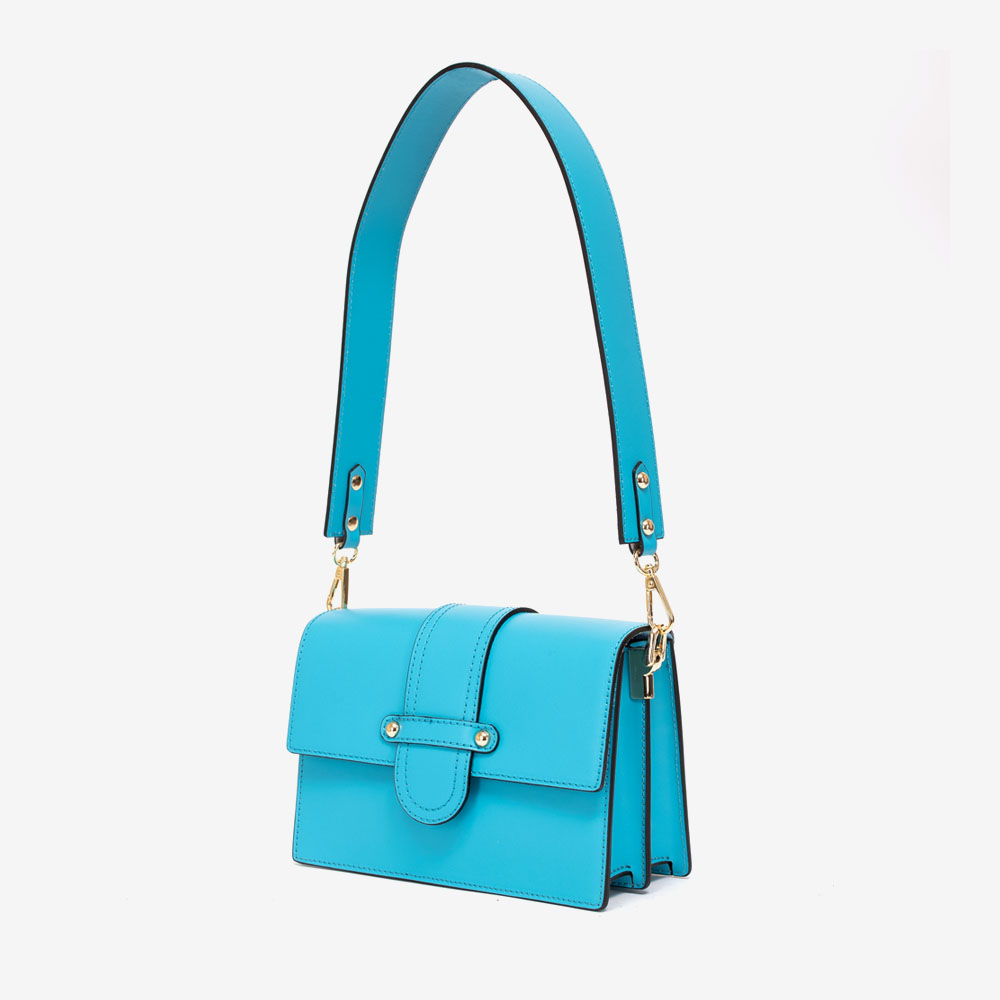 Дамска чанта модел ALICE италианска естествена кожа син