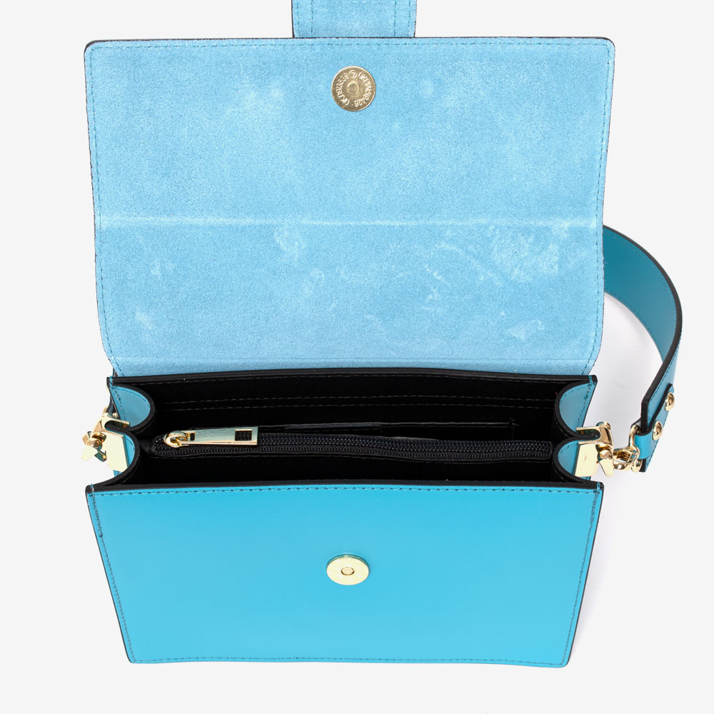Дамска чанта модел ALICE италианска естествена кожа син