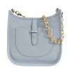 Атрактивна малка дамска чанта от италианска естествена кожа модел AMBRA цвят син
