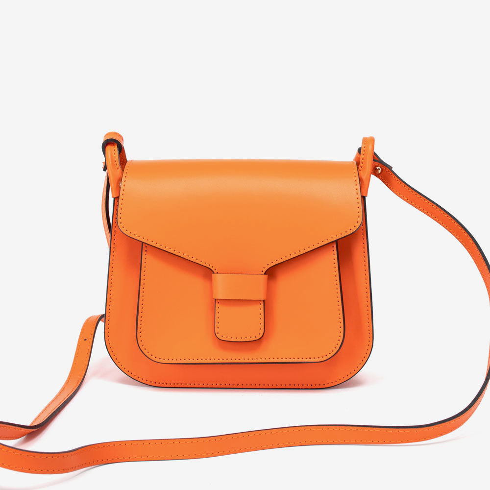 Дамска чанта модел ANABEL италианска естествена кожа оранжев