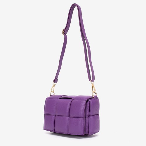 Малка дамска чанта модел SOFIA италианска естествена кожа лилав