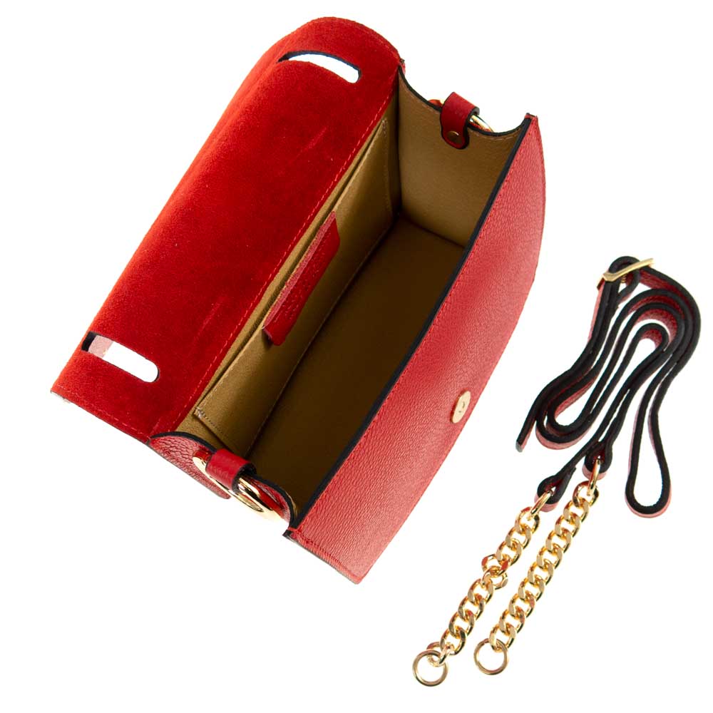 Дамска чанта модел MARZIA италианска естествена кожа червен