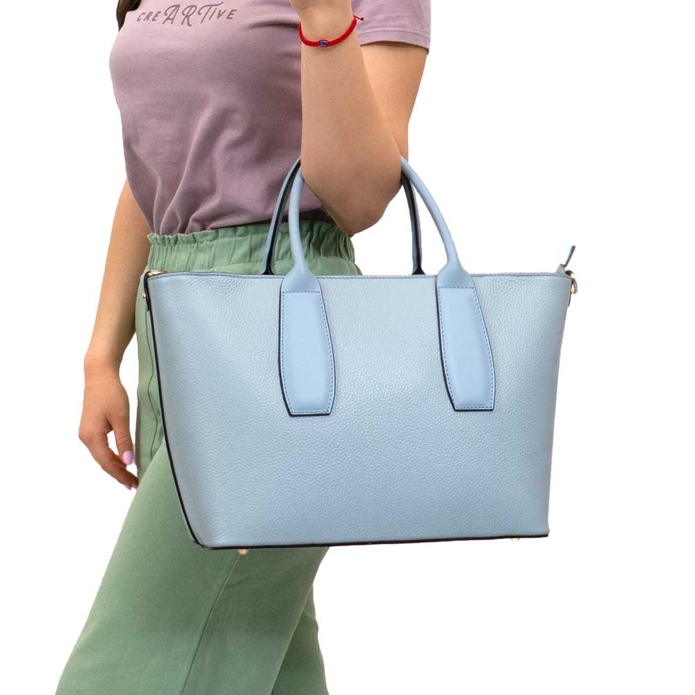 Дамска чанта модел VENTURA италианска естествена кожа син
