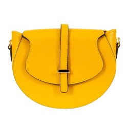 Малка дамска чанта модел DEVERRA италианска естествена кожа жълт