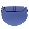 Практична малка дамска чанта от италианска естествена кожа модел DEVERRA цвят виолетово син