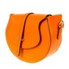 Малка дамска чанта модел DEVERRA италианска естествена кожа оранжев