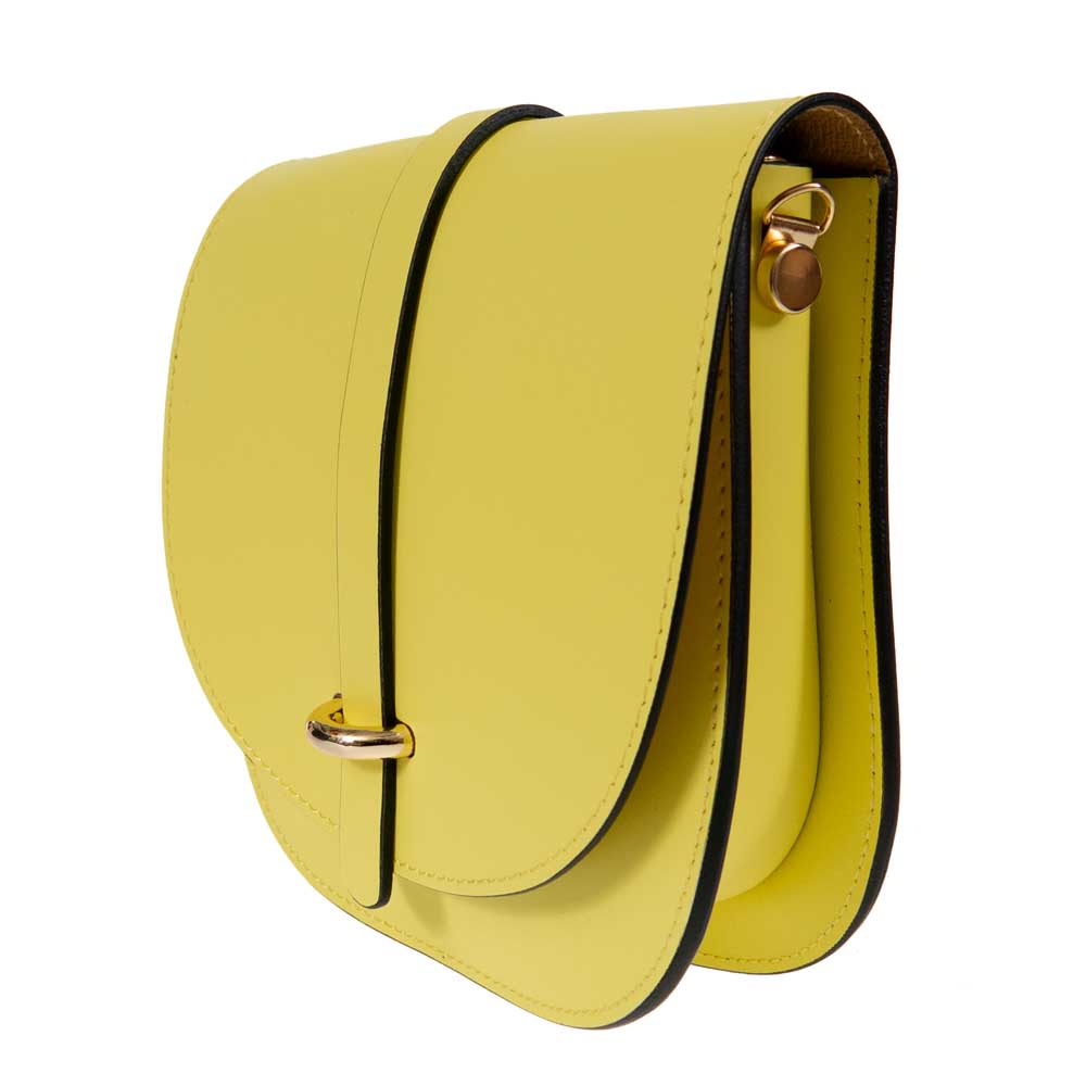 Малка дамска чанта модел CASTA италианска естествена кожа жълт