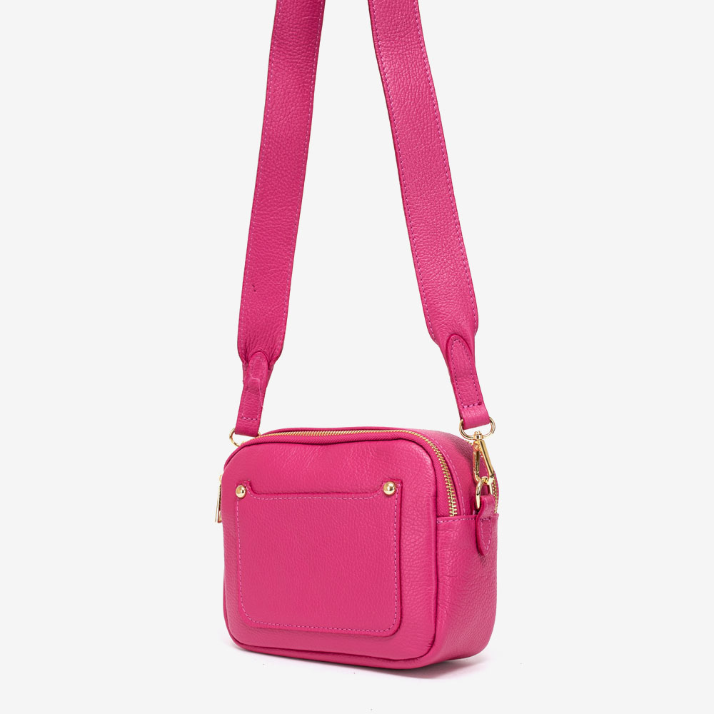 Дамска чанта модел JULY италианска естествена кожа розов