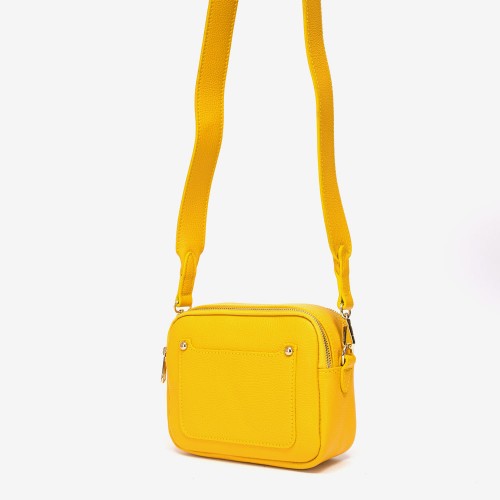 Дамска чанта модел JULY италианска естествена кожа жълт