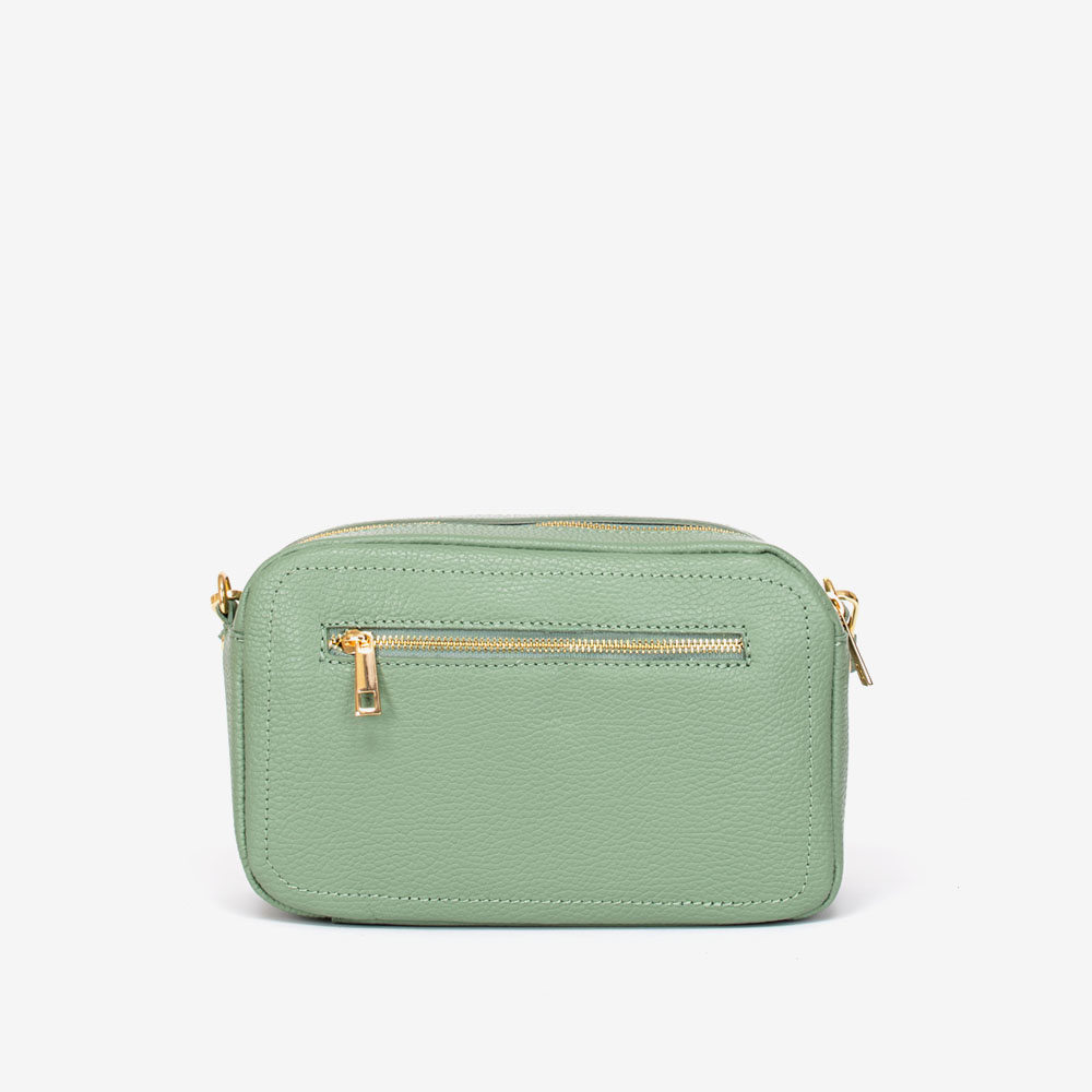 Дамска чанта модел ADINA италианска естествена кожа светло зелен
