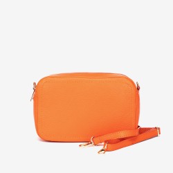Дамска чанта модел ADINA италианска естествена кожа оранжев