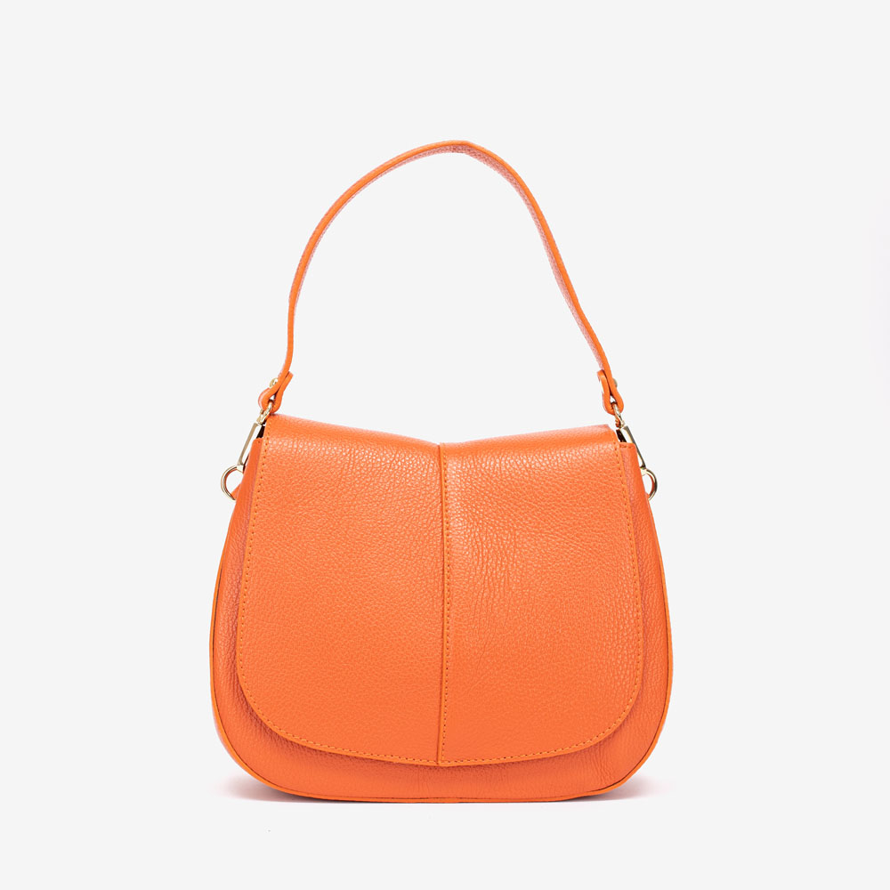 Дамска чанта модел VIOLETTA италианска естествена кожа оранжев