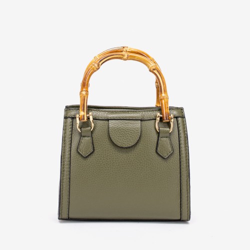 Малка дамска чанта модел FIONA италианска естествена кожа зелен