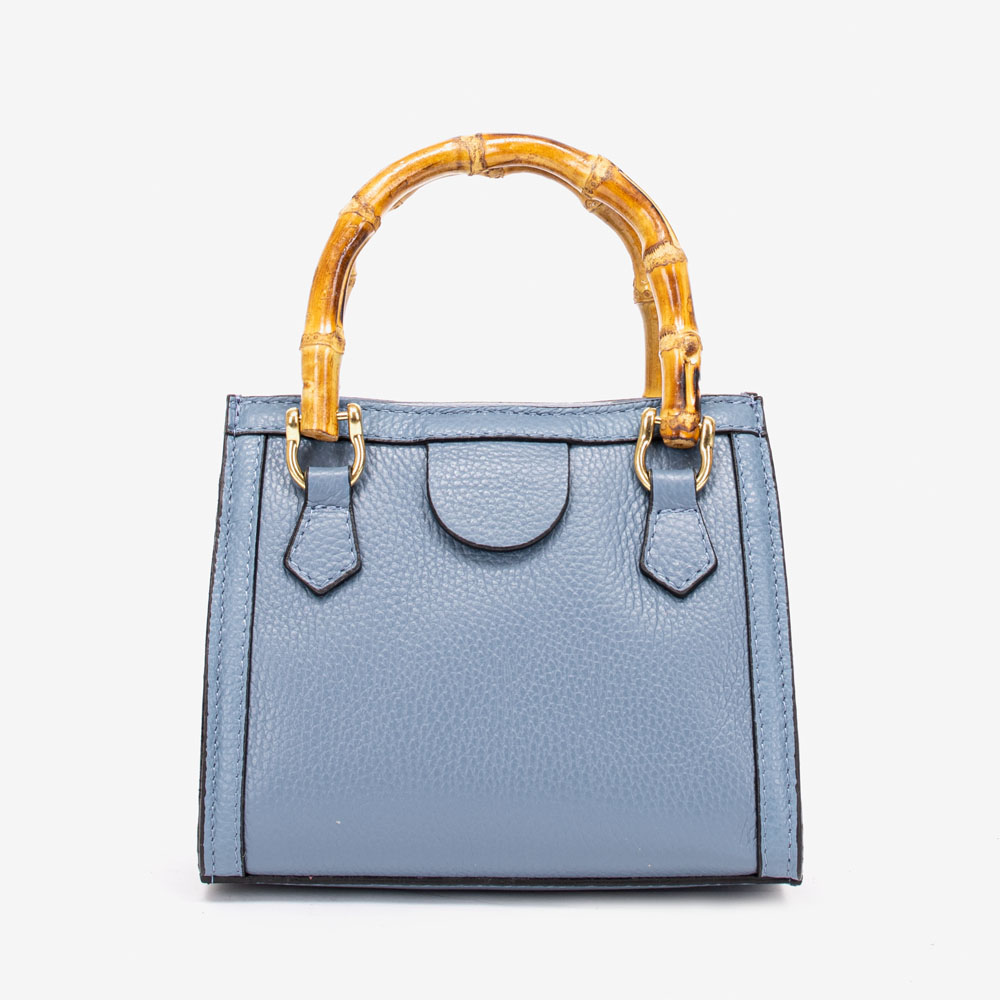 Малка дамска чанта модел FIONA италианска естествена кожа син