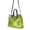 Дамска чанта тип торба от италианска естествена кожа модел REGINA цвят зелен искрящ