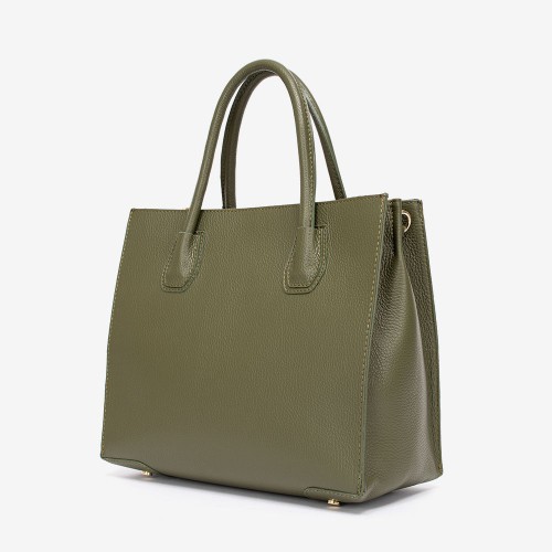 Дамска чанта модел ELMIRA италианска естествена кожа зелен
