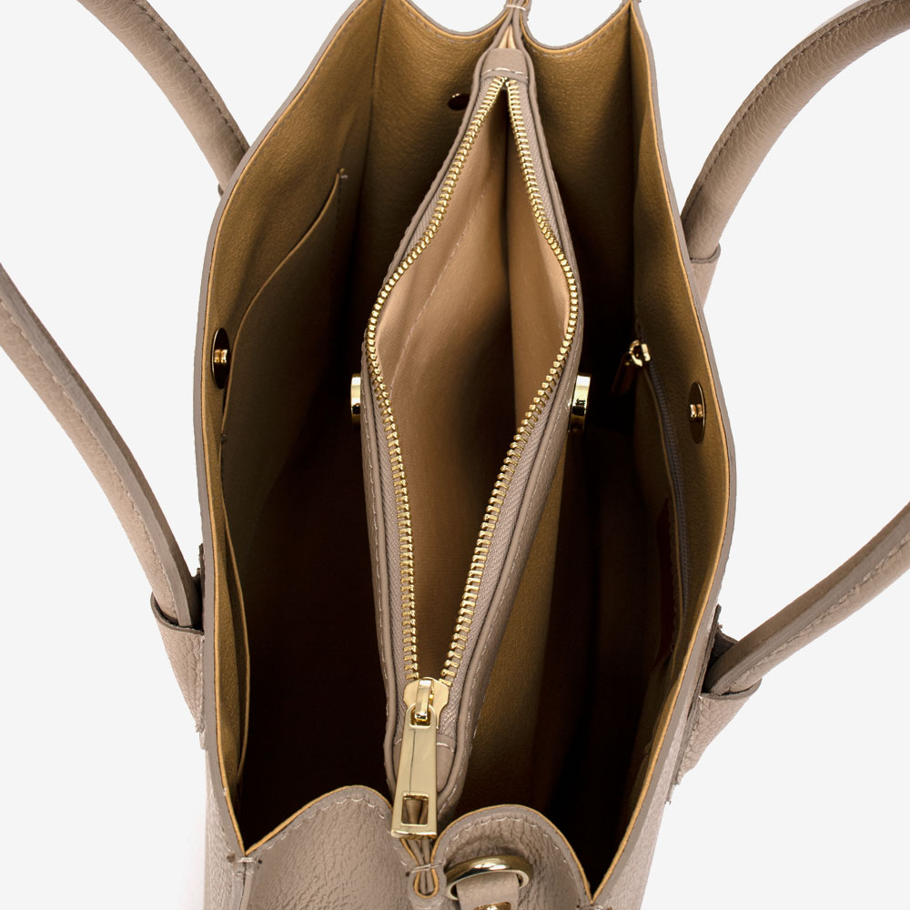 Дамска чанта модел ELMIRA италианска естествена кожа бледо розов