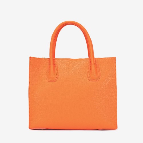Дамска чанта модел ELMIRA италианска естествена кожа оранжев