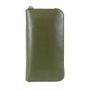 Зелена дамска чанта от италианска естествена кожа чанта за телефон модел FLAVIE с дълга дръжка