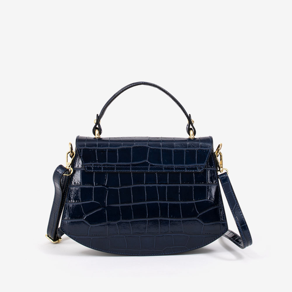 Дамска чанта модел SADIE италианска естествена кожа тъмно син