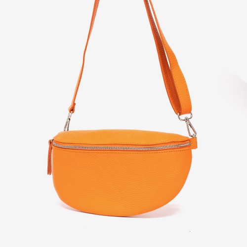 Малка дамска чанта модел AMANDA италианска естествена кожа оранжев