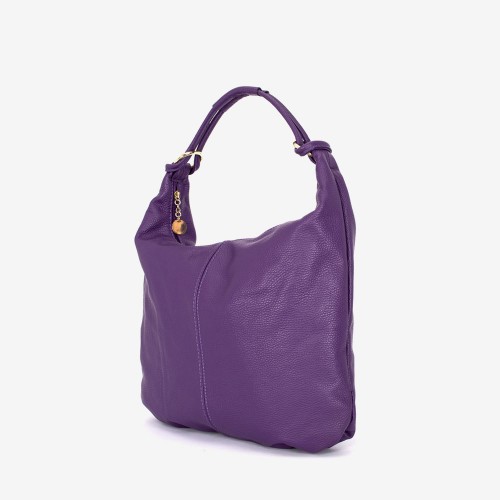 Дамска чанта модел KERA италианска естествена кожа лилав