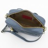 Практична малка дамска чанта от италианска естествена кожа модел BONI цвят светло син