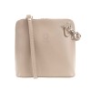 Елегантна малка дамска чанта от италианска естествена кожа модел CALDO с дълга дръжка цвят екрю