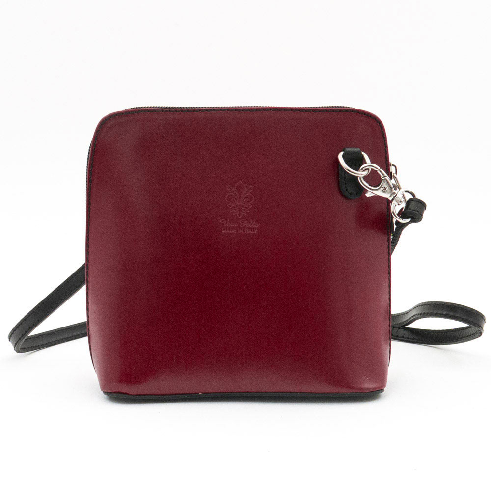 Малка дамска чанта модел CALDO италианска естествена кожа червен