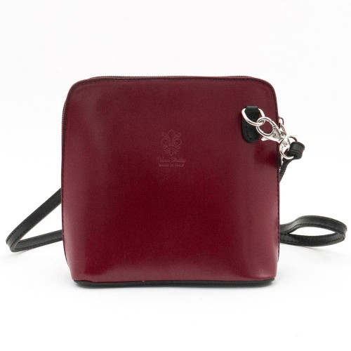 Малка дамска чанта модел CALDO италианска естествена кожа червен