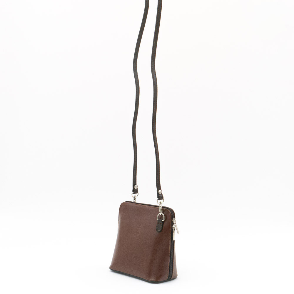 Малка дамска чанта от италианска естествена кожа модел CALDO цвят кафяв